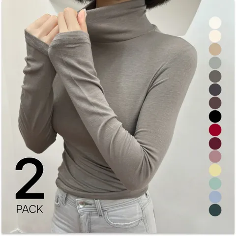 [브리치] /  1+1 여성 슬림 이너목폴라 텐셀폴라티 15컬러