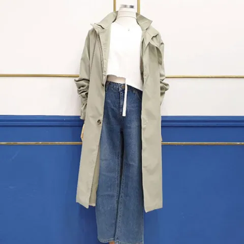 [브리치]  / 더블카라 루즈핏 롱 야상 사파리 코트