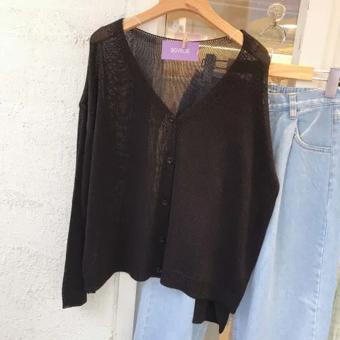 [브리치]  / 여리핏 썸머 긴팔 브이넥 가디건