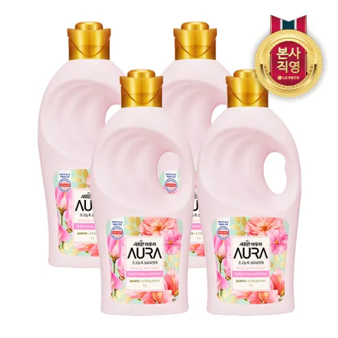 샤프란 아우라 섬유유연제 용기 1L 윌유메리미 x 4개