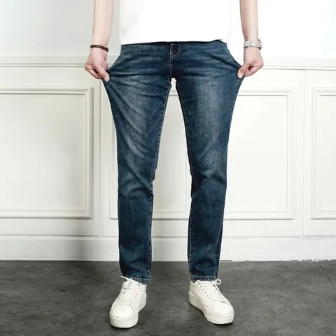 [하프클럽/프랭키뉴욕]프랭키뉴욕 남자 스판 청바지 빅사이즈 일자 슬림 청바지 고급 워싱 중청 진청 블루 네이비 남성 데님팬츠