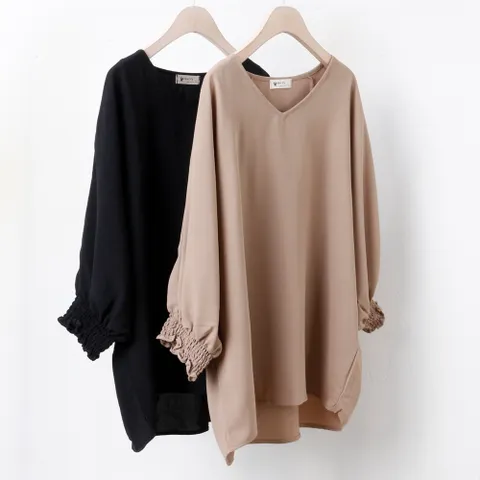 빅사이즈사랑해요 3053L105 벌룬 소매 블라우스 NB