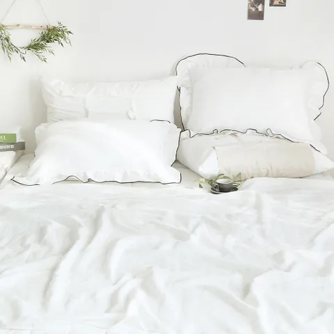 까사베르데 일리아나 화이트 선염면 여름 홑겹이불/홑이불