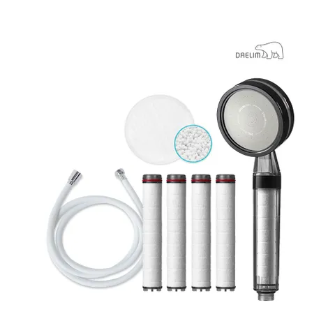 디클린 샤워기+리필필터+세라믹볼+샤워호스(화이트) 세트