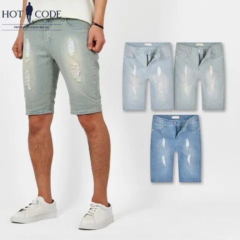 [하프클럽/핫코드]남자 여름 청 반바지 데미지 워싱 스판 3컬러 HC100