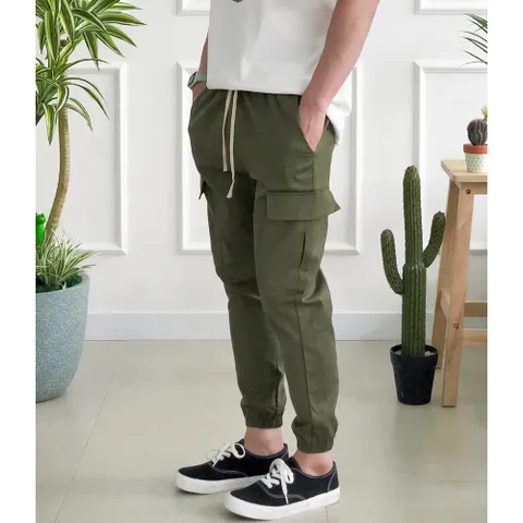 [브리치] 더제이엘 / 남자 여름 린넨 스판 9부 조거 카고 팬츠