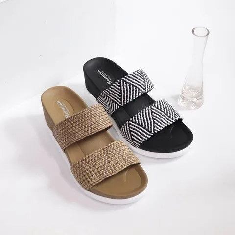 패턴두줄슬리퍼 여자여름신발 이선 편한 심플 사무실