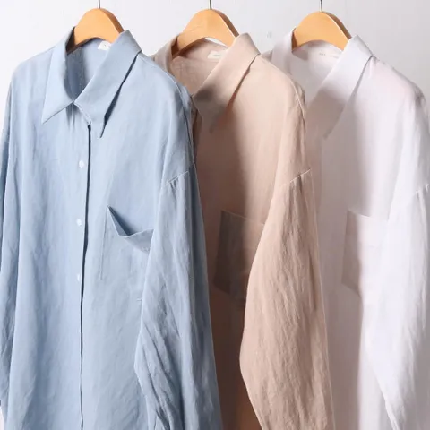 빅사이즈 옷 린넨카라베이직셔츠 21D614A 여성의류