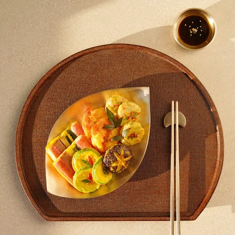 방짜유기 나뭇잎 접시 대