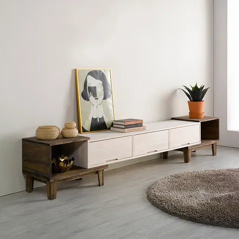 마콘 도장 원목 확장형 거실장