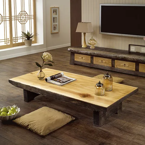 [마루엔개비] 흑상목 통원목 좌식테이블 120사이즈 좌탁