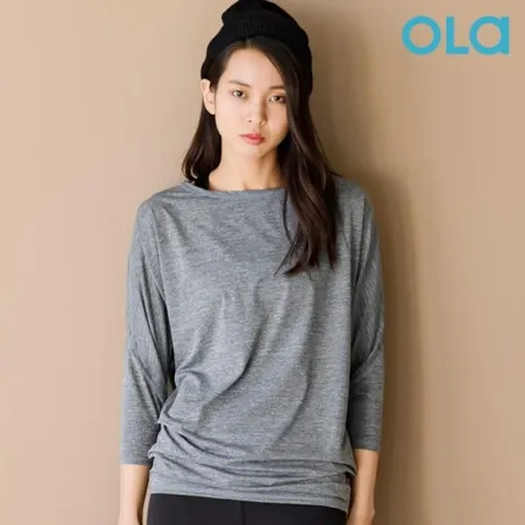 [하프클럽/올라]올라 휘트니스 가오리 티셔츠 OF3012 그레이 필라테스/요가/트레이닝/긴팔