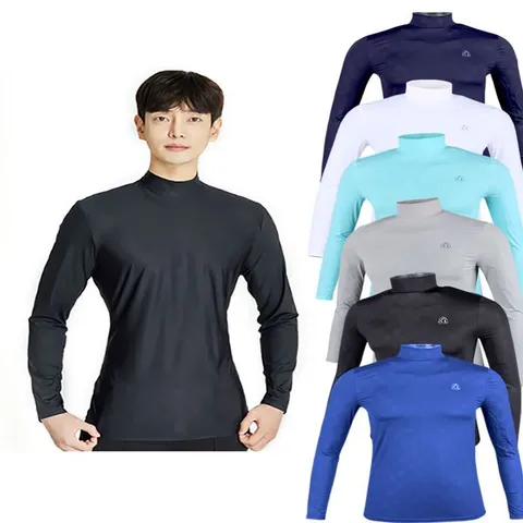 [하프클럽/팁탑]팁탑스포츠 쿨티 쿨론티셔츠 냉감티셔츠 골프쿨이너웨어 남성용긴팔블랙