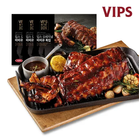 [증/정]빕스 오리지널 바비큐 폭립 450gX3팩+[증/정] 바비큐포크라이스 2팩