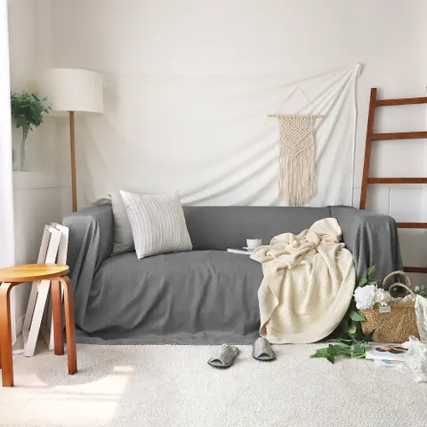 까사베르데 베이직 그레이 패브릭 소파커버 2size