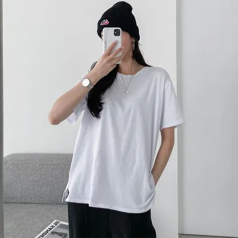 [하프클럽/제니유]제니유 여성 레이어드 빅사이즈 박스 반팔 티셔츠