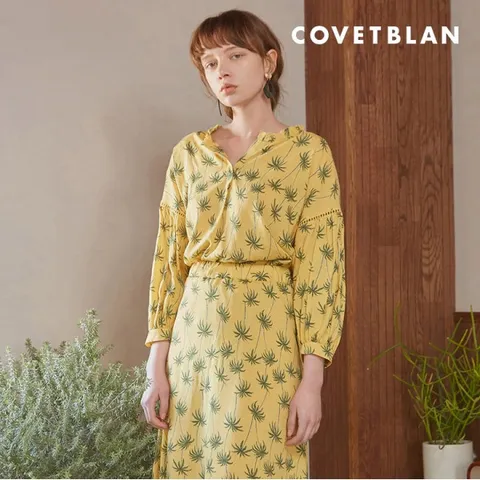 [하프클럽/코벳블랑]여성 트로피컬 블라우스 V192MSH101W