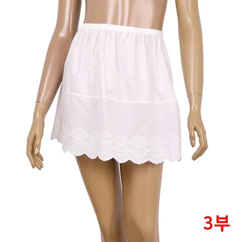 [하프클럽/바풀]바풀 CN TN 아사면 3부 속치마 순면 반슬립 자수EDGE