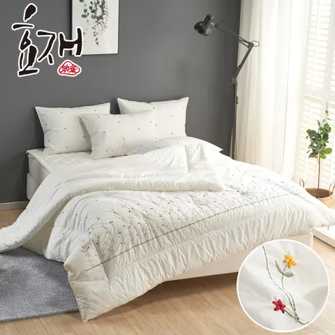 정원 고밀도 꽃자수 바이오워싱 침구세트Q/K겸용 by효재