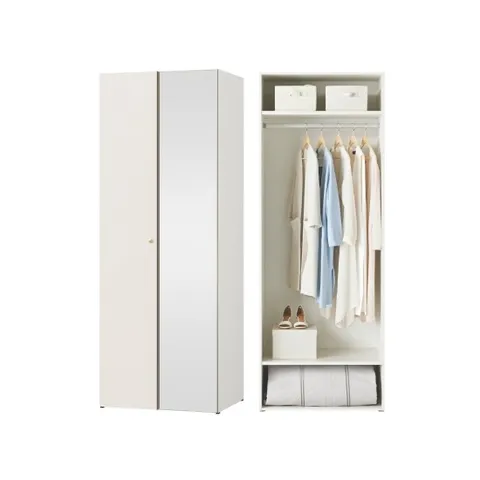 한샘 샘베딩 마일드 거울옷장 80cm 높이216cm  1단행거형 2종