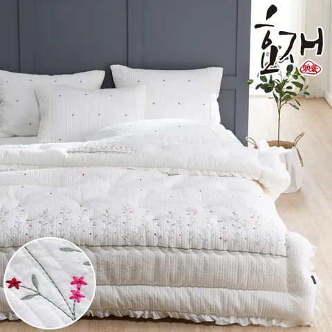 정원 꽃자수 피그먼트 침구세트SSby효재