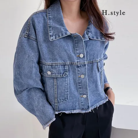 [하프클럽/에이치스타일]NB/크롭청자켓/봄신상/빅사이즈