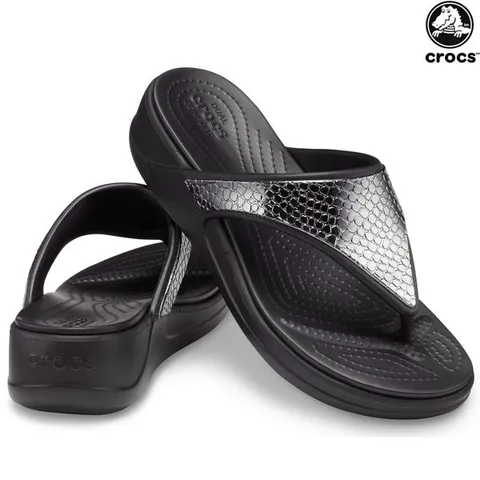 [하프클럽/크록스]여성 여자 쪼리 샌들 슬리퍼 / 몬테레이 메탈릭 웨지 206303-0GQ 샌달 여름 신발