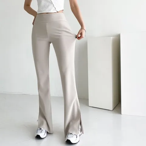 여자 사계절 미친스판 다리가 길어보이는 하이웨스트 슬림 옆트임 부츠컷 팬츠 봄 여름 가을 겨울 핏이 예쁜 바지 슬랙스