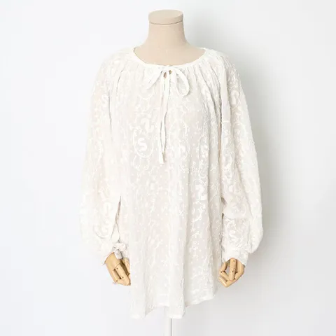 아이우먼 페이즐자수블라우스 HGC832M202 빅사이즈