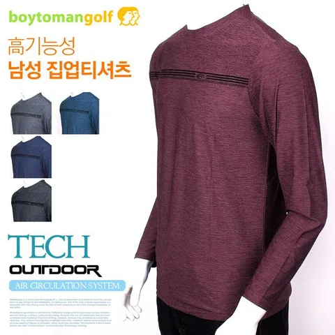 [하프클럽/보이투맨]DHZT08 남성 스판 기능성티셔츠 라운드티 골프 냉감