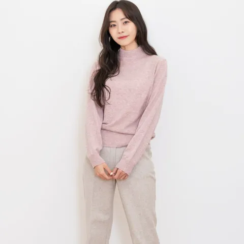 [다잇템] 여자 하이넥 카시미어 모크넥 소프트 울 니트
