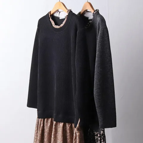빅사이즈 옷 플라워 니트 롱원피스 112F972S 여성의류