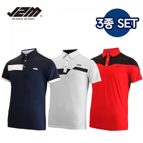 [하프클럽/제이투엠]J2M 썸머젠틀맨 리그 골프 반팔티셔츠 3종세트