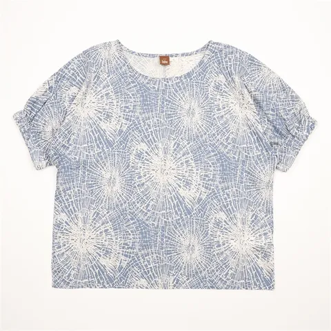 [하프클럽/부호]나염 린넨 소매 여성 블라우스 BKMLTS45