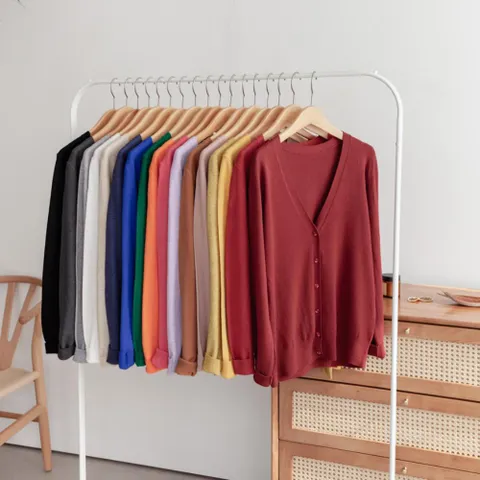 [다잇템] 여자 클래식 V넥 학생룩 스웨터 베이직 가디건