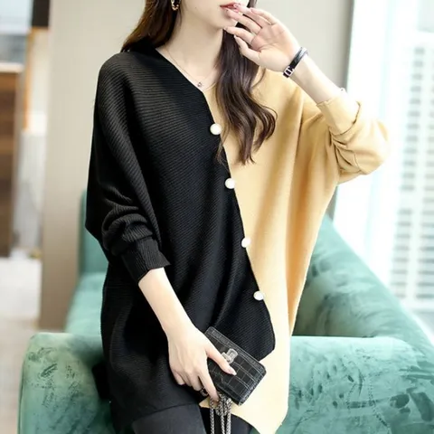 [브리치] 허그허그 / 2 color 배색 롱 니트