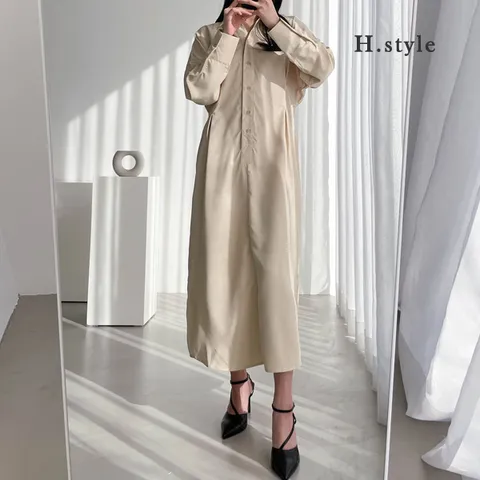 H스타일OP반오픈베이직원피스/봄신상/OPS/원피스/쉬폰/홈웨어/캐주얼/라운지/파자마