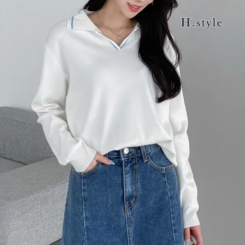 H스타일KNMHL카라니트티/봄신상/니트티셔츠/가디건/스웨터/베스트/라운드/브이넥