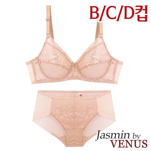 [하프클럽/자스민by비너스]올레이스 풀컵 와이어 브라렛팬티2종JB126775B-90D