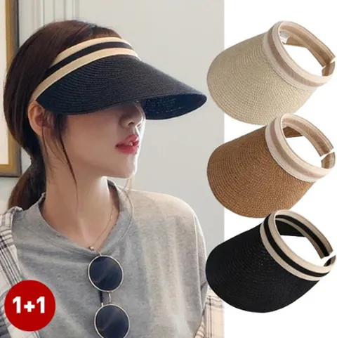 [1+1] 비치 썬캡 세트 여름 모자 캡모자 휴대용