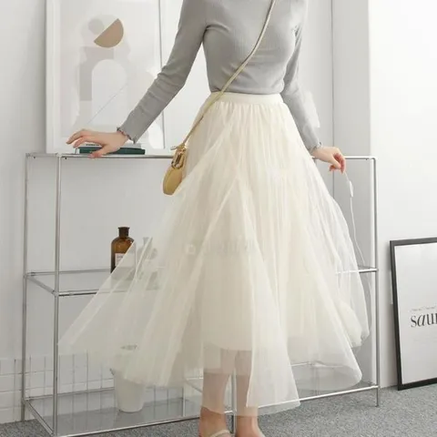 [하프클럽/옷자락]여자 샤스커트 튜튜 A라인 발레리나 롱스커트
