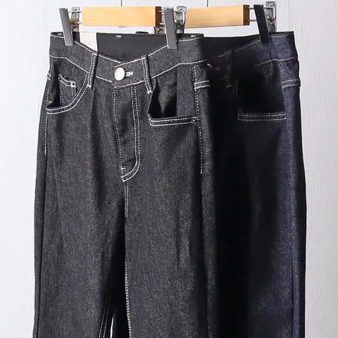 하츠 스티치 일자 데님 201F326S 빅사이즈 여성