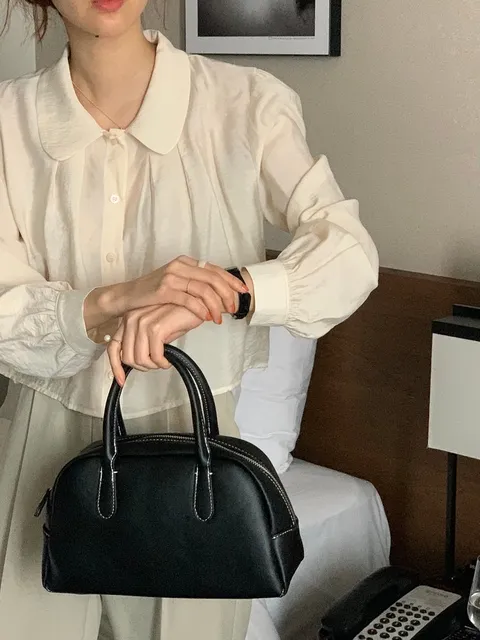 여자 봄 여름 가을 무지 핀턱 카라 숏 블라우스 핏이 예쁜 편한 크롭 셔츠