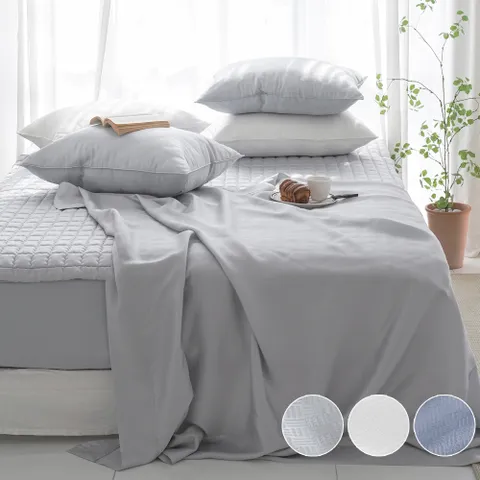 여름 냉감 인견이불+카페트(패드)+베개커버 침구세트 SS