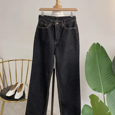 [브리치] 허니제이 / 크엣 블랙 워싱 와이드 데님 팬츠(S L)