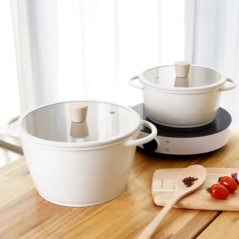 라체나 크림 IH 인덕션 냄비세트 2종 20양수+24양수