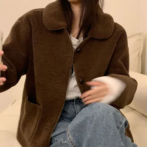 [브리치]  / 카라넥 뽀글이 심플 데일리 자켓