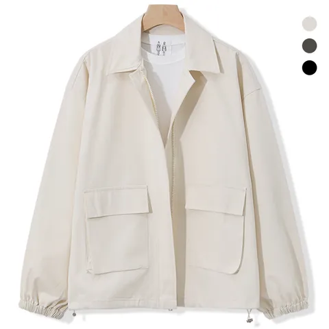 [MNC] 코튼 카라넥 집업자켓 MDJK088LJ