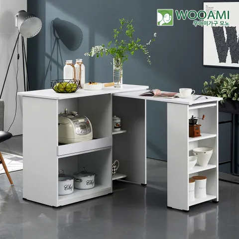 우아미가구 모노 라이너 확장형 홈바 B타입 식탁 RV5124