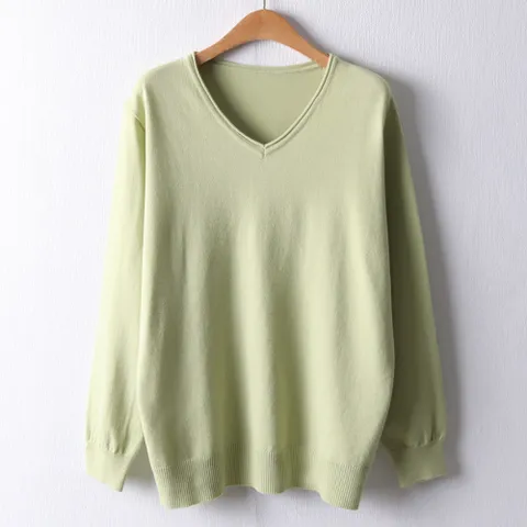 아이우먼 심플브이넥니트긴팔티 EBI251M203 빅사이즈